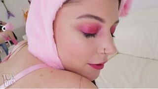 Cute sub Lexi SPEWS on cock the FUCKED SUPER HARD